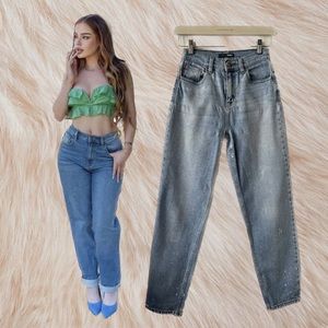 FASHION NOVA Medium Wash Mom Jeans